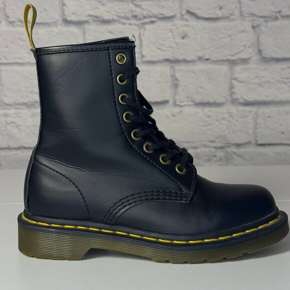 Dr. Martens Shoes - Dr. Martens 1460 8-Eye Black Vegan Boots, Women's 5 US
